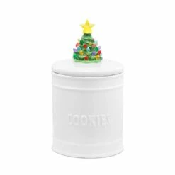 Hot Sale 🔥 White Lit Nostalgic Tree Cookie Jar by Mr. 🔔 Christmas 🌟