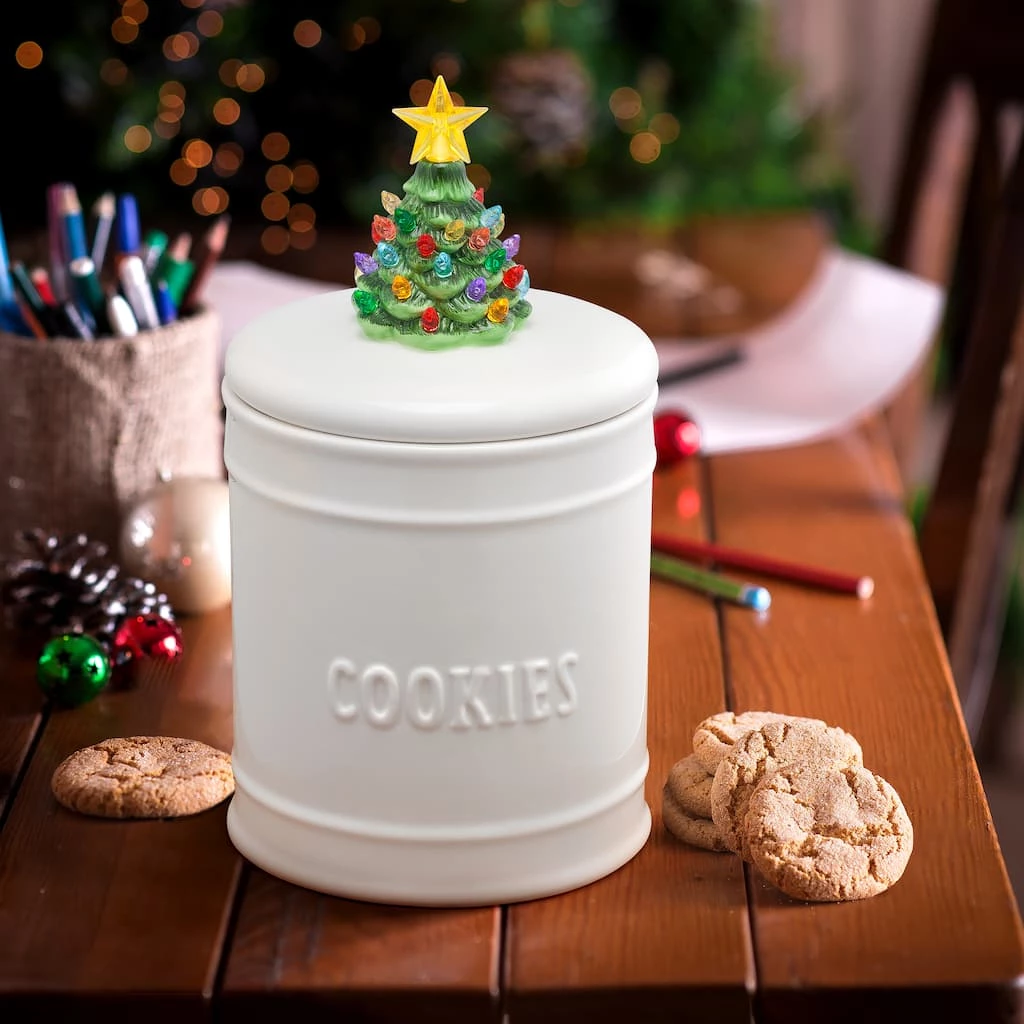 Hot Sale 🔥 White Lit Nostalgic Tree Cookie Jar by Mr. 🔔 Christmas 🌟 - Image 3