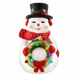 Hot Sale ❤️ 12" Snowman Lit Nostalgic Ceramic Figure by Mr. 🎄 Christmas 🥰