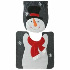 New 🛒 Holiday Snowman Bathroom Seat & Floor Cover Set by National Tree Company 🎁