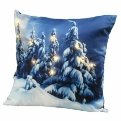 New 🎁 Winter Scene Pillow with LED Lights by National Tree Company 🌟