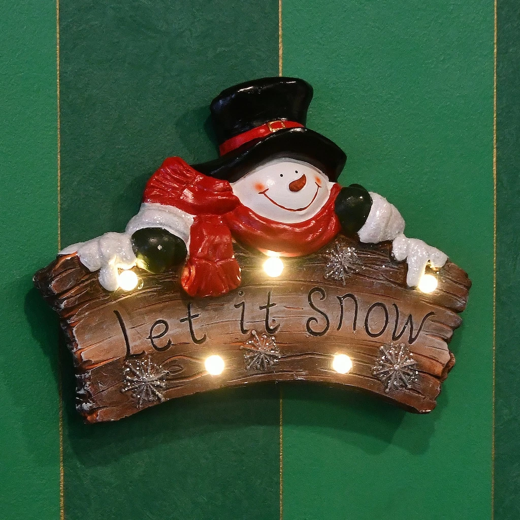 Promo π 13" Pre-Lit Let It Snow Holiday Wall Sign by National Tree Company 𧨠- Image 2