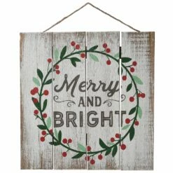 Coupon 🌟 13" Merry & Bright 🎅 Christmas Holiday Wall Sign by National Tree Company 😀