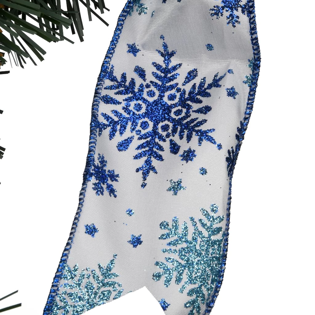 Flash Sale ๐ฏ 32" Pre-Lit Silver Ornament Wreath with Bow by National Tree Company โจ - Image 4