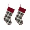 Deals 💯 Glitzhome® 20" Black & White Plaid Stockings, 2ct. 😉