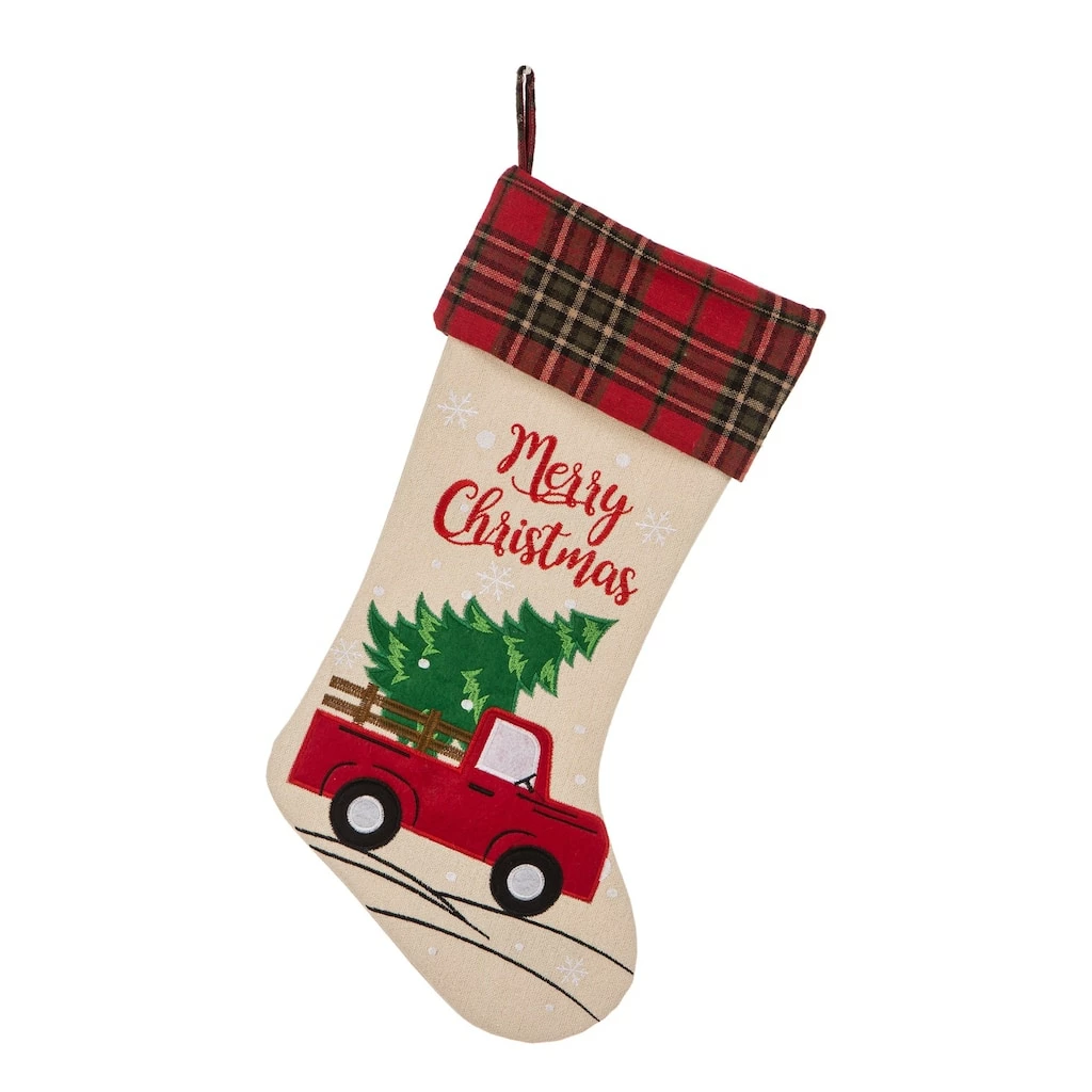 Best Pirce π Glitzhome® 21" Truck & Tree π Christmas Stockings, 2ct. π - Image 3