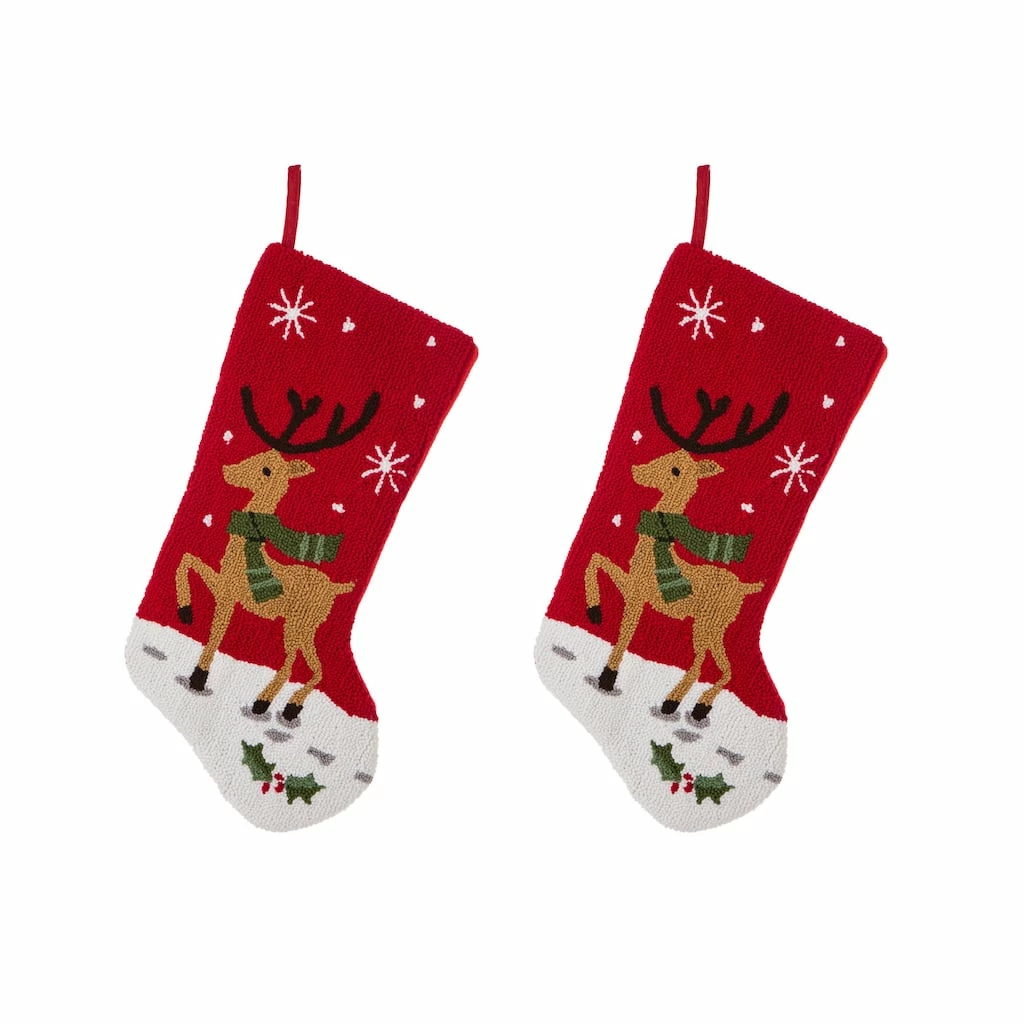 Top 10 ๐ Glitzhome® 20" Red Reindeer Stockings, 2ct. ๐
