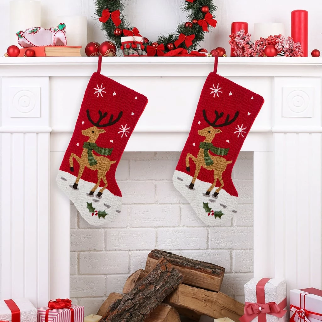 Top 10 ๐ Glitzhome® 20" Red Reindeer Stockings, 2ct. ๐ - Image 2