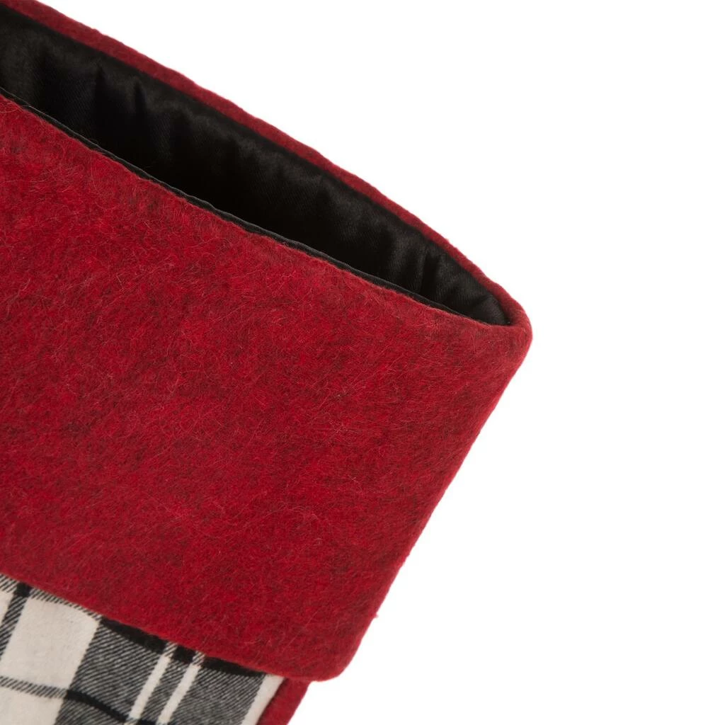 Wholesale π Glitzhome® Black & White Plaid Tree π Skirt & Stocking Set βοΈ - Image 7