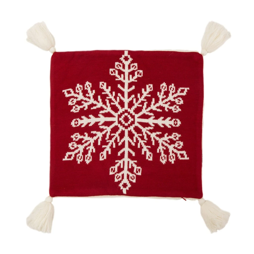 Best reviews of โจ Glitzhome® Knitted Snowflake Red Pillow Covers, 2ct. ๐ - Image 3