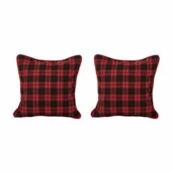 Coupon ⭐ Glitzhome® Red & Black Plaid Pillow Covers, 2ct. 😍