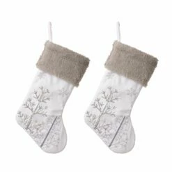 Top 10 ๐ Glitzhome® 21" White Fleece with ๐ Christmas Tree & Snowflake Stocking, 2ct. ๐งจ