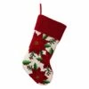 Budget 🤩 Glitzhome® 21" Poinsettia Hooked Stocking 👏