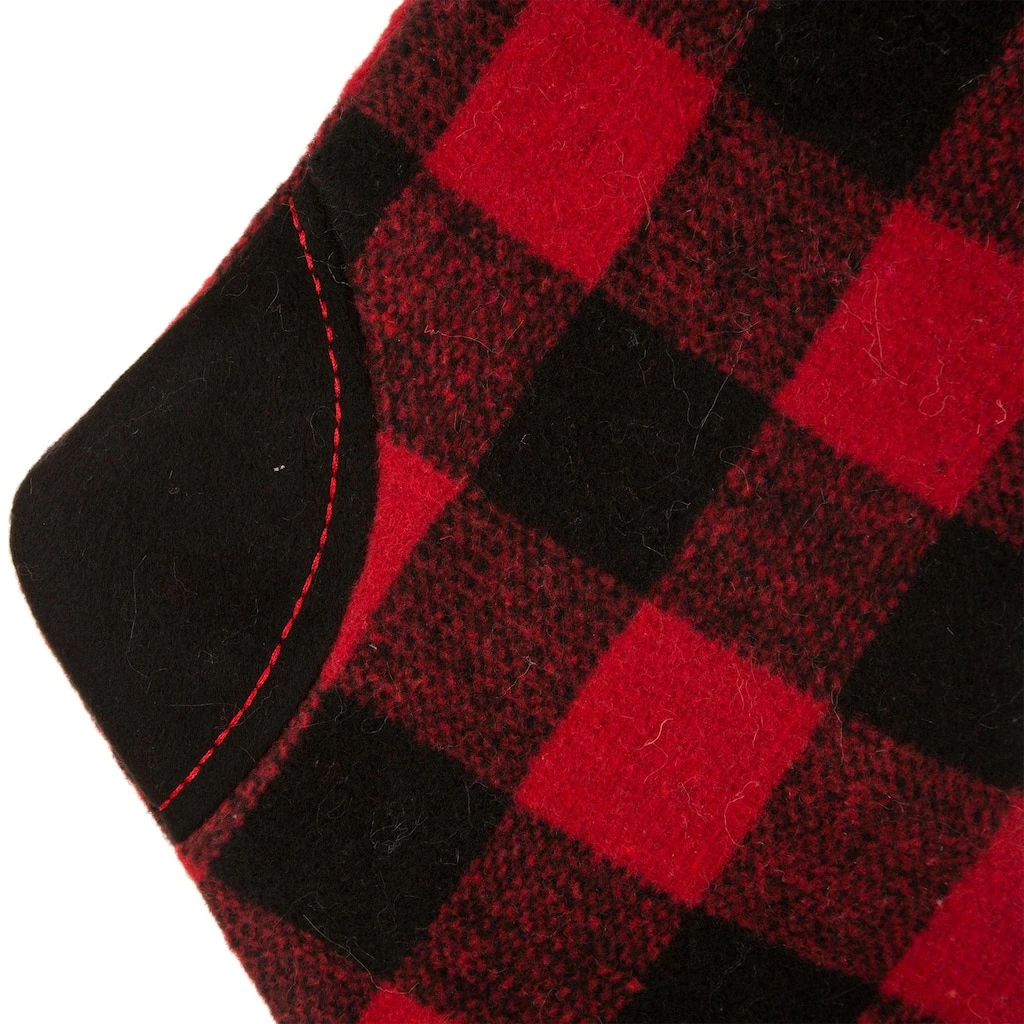 Top 10 β¨ Glitzhome® 21" Fur Black & Red Buffalo Plaid Stocking π - Image 4