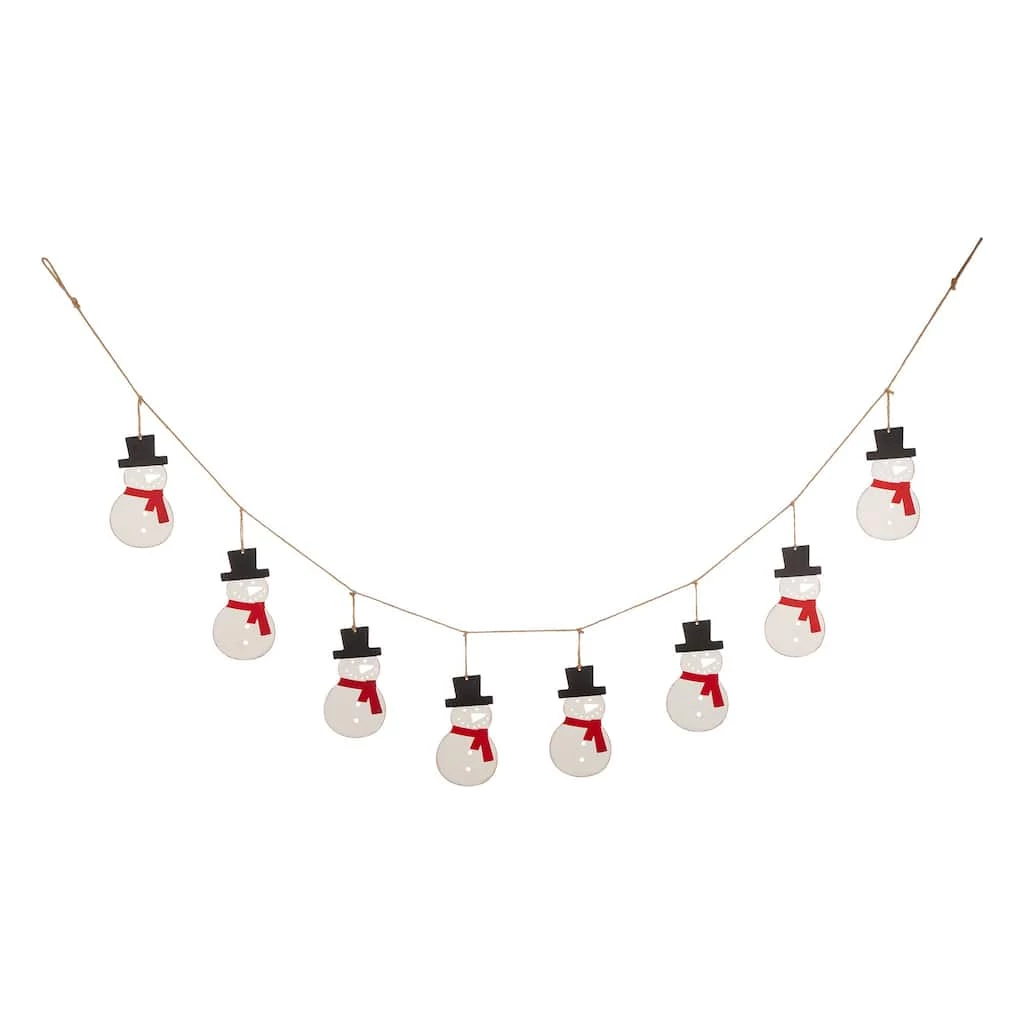 Deals ⌛ Glitzhome® 6ft. Metal 🎄 Christmas Snowman Garland ⌛