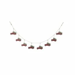Wholesale 🔥 Glitzhome® 6ft. Metal Red Truck with Tree Garland 😍
