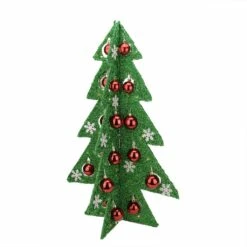 Budget 👏 2.25ft. Pre-Lit Green & Red Tinsel 🎄 Christmas Tree with LED Lights by Northlight ✔️