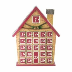 Hot Sale π 15" Red & Beige House with Advent Calendar Tabletop Decoration by Northlight π