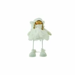 Promo 🌟 24" Snowy Woodlands Plush White Angel Bobble Girl ❄ Christmas Figure by Northlight 👍