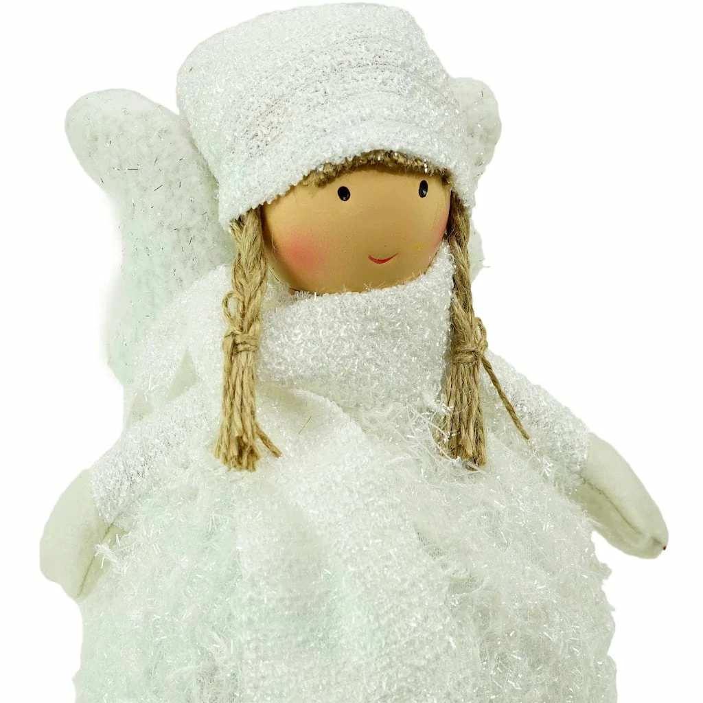 Promo ๐ 24" Snowy Woodlands Plush White Angel Bobble Girl โ Christmas Figure by Northlight ๐ - Image 2