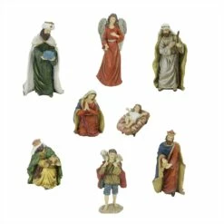 Buy 🎉 Green & Red Jewel Tone ❄ Christmas Nativity Figurine Set by Northlight ✔️