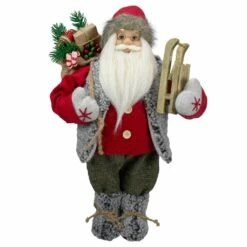 Outlet 💯 18" Standing Santa 🎄 Christmas Figure Carrying Presents & Sled by Northlight 🌟