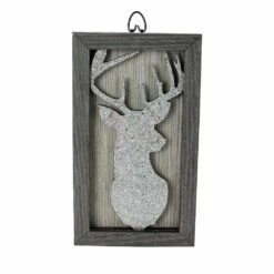 Discount 😉 10.25" Silver Glittered Buck Silhouette Wall Box Frame by Northlight 🌟