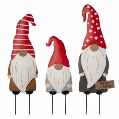 Coupon 🔔 Glitzhome® Metal Gnome Set, Yard Stake or Wall Décor ✔️