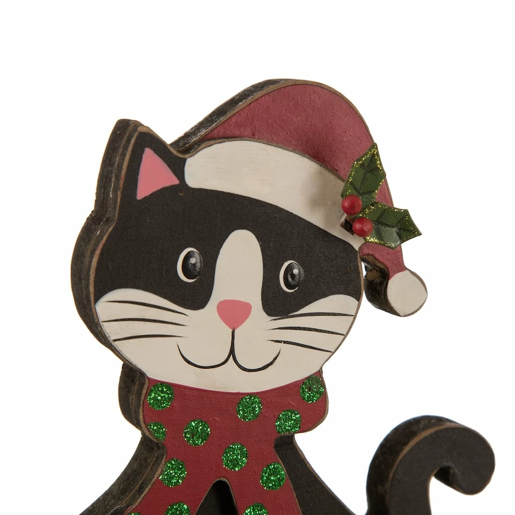 New โ Glitzhome® 8" Wooden Metal Cat and ๐ Dog Stocking Holder Set ๐ - Image 3