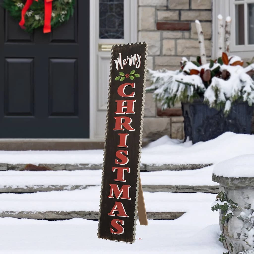 Best deal ๐ Glitzhome® 3ft. Black Wooden ๐ Christmas Porch Sign ๐งจ - Image 2