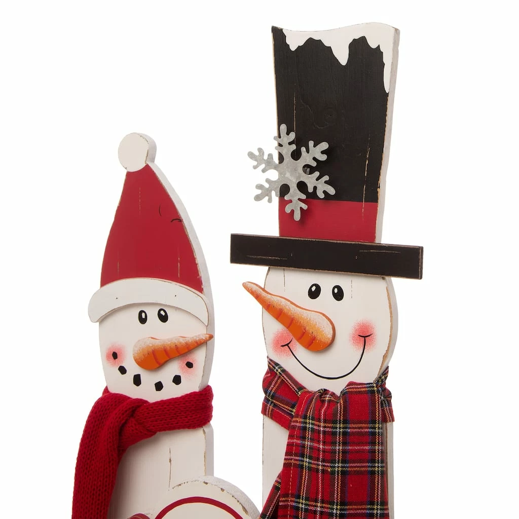 Flash Sale π Glitzhome® 35" Wooden Snowman Family Porch Sign π - Image 5