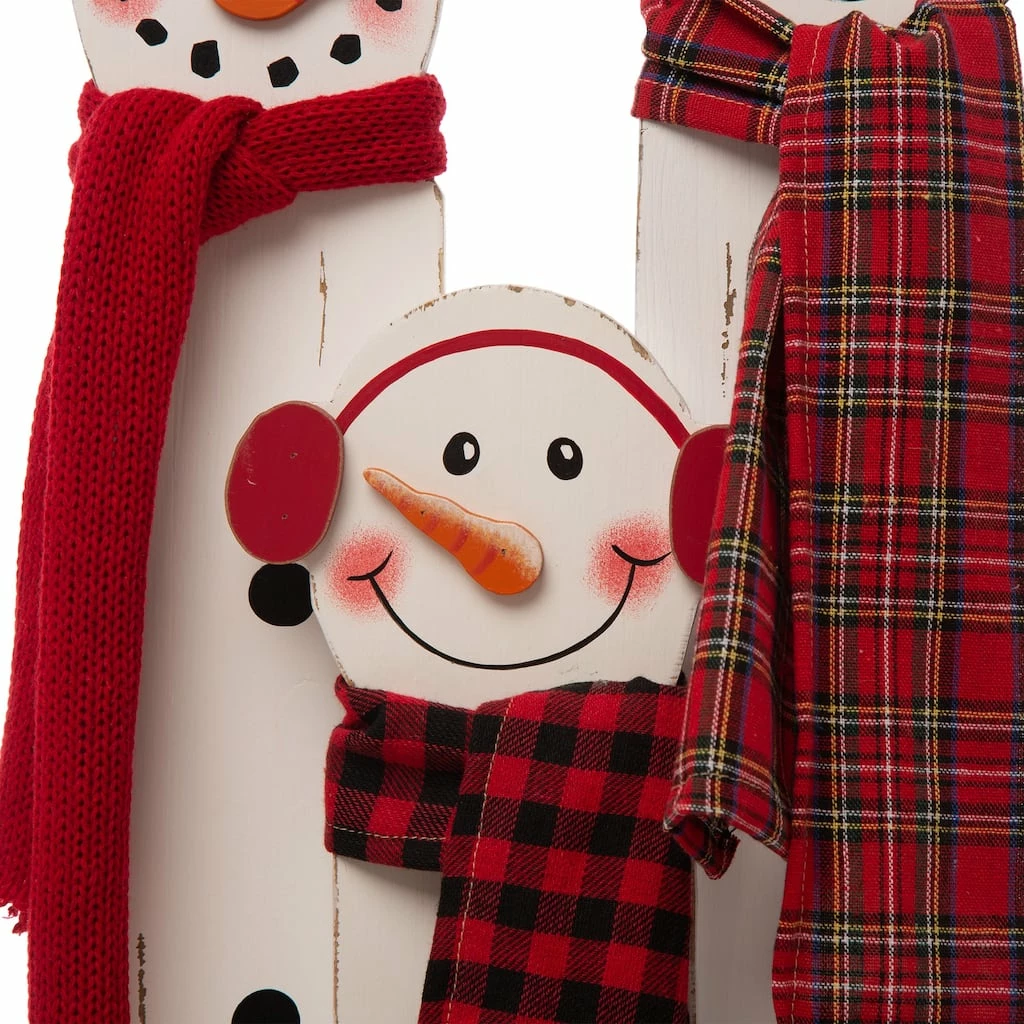 Flash Sale π Glitzhome® 35" Wooden Snowman Family Porch Sign π - Image 3