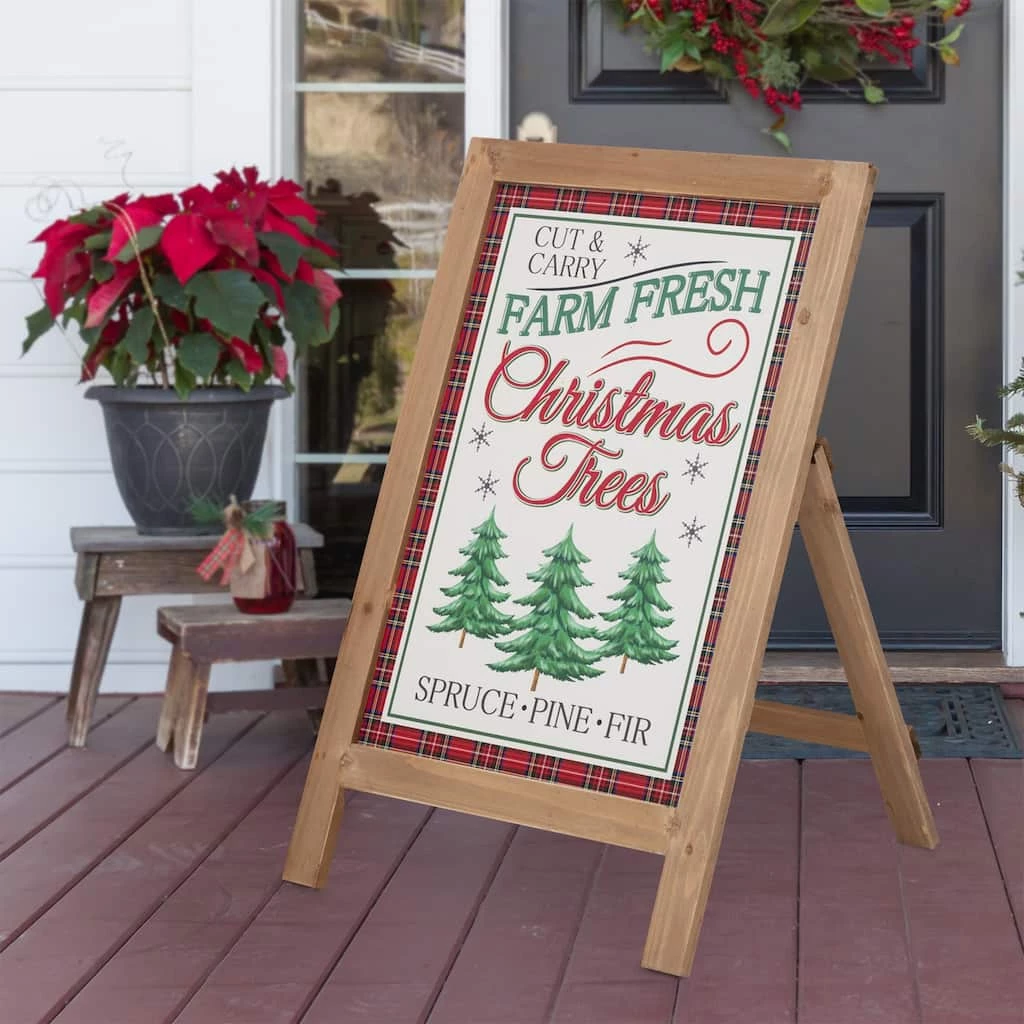 Top 10 ๐ Glitzhome® 24" Wooden ๐ Christmas Trees Porch Sign ๐ฏ - Image 2