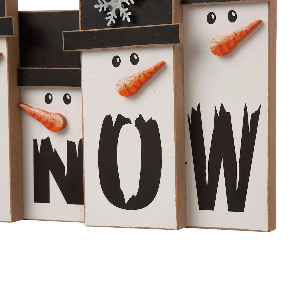 Promo π Glitzhome® 12" Wooden Snowman Family Tabletop Accent π - Image 5