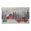 Hot Sale 😀 Glitzhome® Wooden Winter Barn Scene Wall Accent 🌟