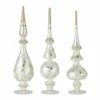 Coupon ✨ 16.75" White with Gold Swirl Glass Finial Accent Set by Melrose 💯