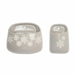 Discount 😀 Snowflake Stoneware Wall Pocket Set, 7.5" & 9" by Melrose 😀
