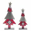 Outlet 🌟 Red Plaid Tabletop Tree Set, 20.5" & 27" by Melrose 🛒