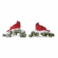 Cheapest 🔥 3.75" Red Cardinal on Branch Figure Set by Melrose ⌛