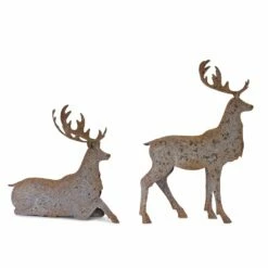 Best reviews of ⭐ Gray & Brown Metal Deer Set, 15" & 22" by Melrose 👏
