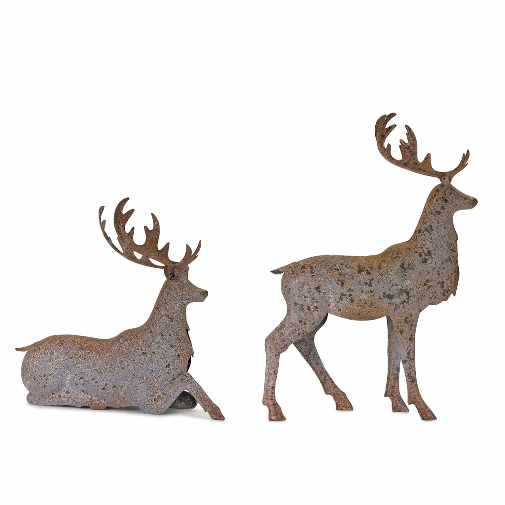Best reviews of β Gray & Brown Metal Deer Set, 15" & 22" by Melrose π