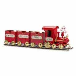 Budget 🧨 37" Red Metal 🎄 Christmas Train on Tracks Accent by Melrose 🎉