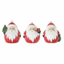 New 🎁 5" Round Santa Figurine Set by Melrose 😉