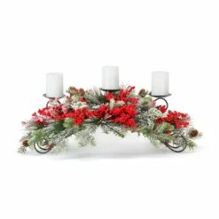 Top 10 ✔️ Red Berry & Frosted Pine Centerpiece by Melrose 😍