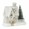 Top 10 👏 10.5" Light-Up White Cottage with Tree by Melrose 🌟