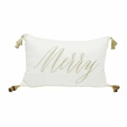 Discount 🌟 Style Me Pretty Merry Gold Throw Pillow ⌛