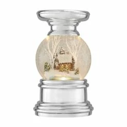 Outlet 🔔 Haute Decor Snowburst™ Log Cabin 🎅 Christmas Snow Globe Candle Holder ⌛
