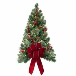 Top 10 💯 Haute Decor 28" Pre-Lit Classic Wall 🎄 Christmas Tree 😀