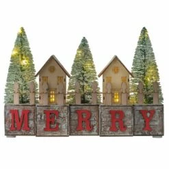 Best Sale 🔔 Haute Decor Lighted Merry 🔔 Christmas Wood Blocks 🧨