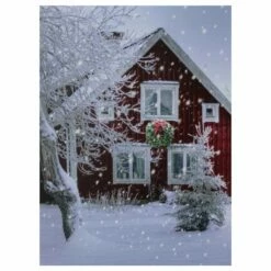 Buy ❤️ LED Lighted Red Snowy Barn House ❄ Christmas Wall Art by Northlight 🧨